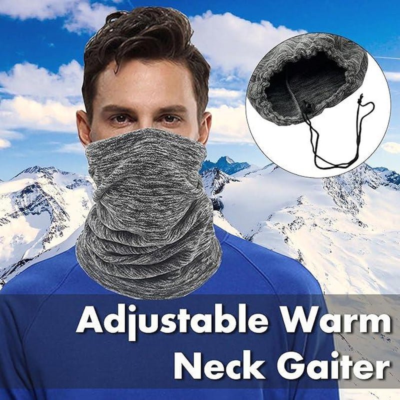 2 Pack Winter Neck Warmer Gaiter Men and Women Fleece Warm Windproof Face Scarf Cover Ski Mask for Cold Weather - Open Season Industries