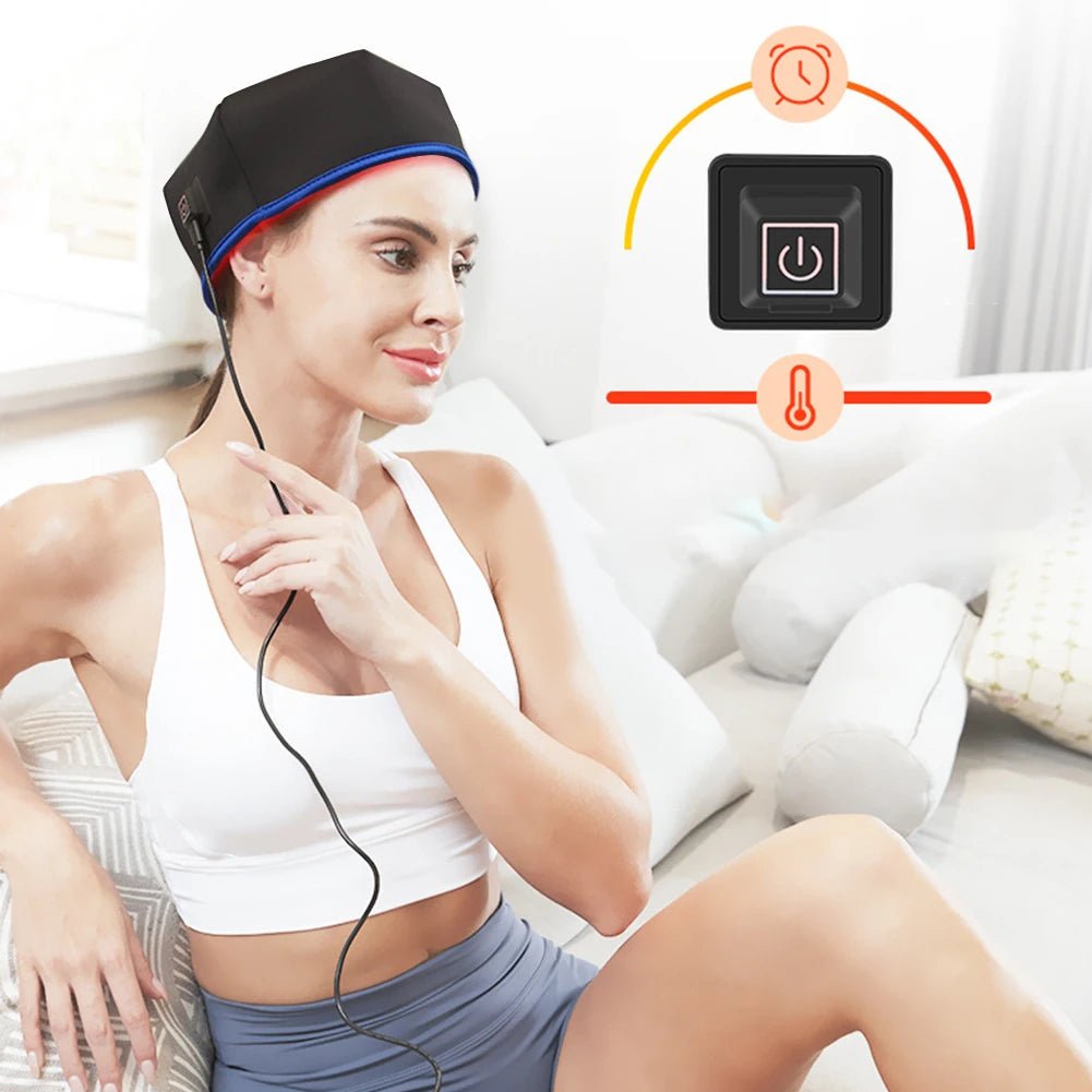 Red Light Hair Growth Cap Hair Growth Helmet Rechargeable Hair Growth Hat Hair Regrowth Beanie for Men Women - Open Season Industries