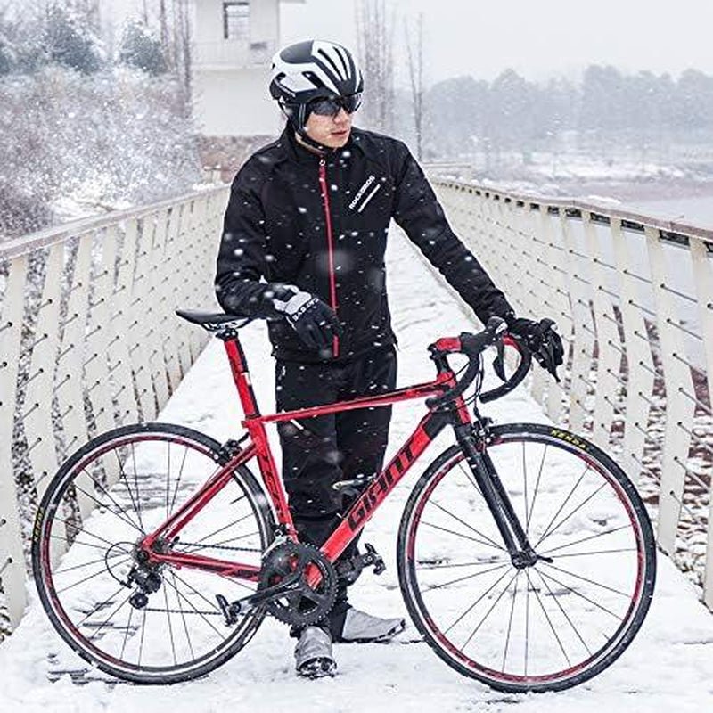 ROCKBROS Cycling Jackets for Men Winter Bike Jackets Thermal Windproof Jacket for Men Cold Weather Cycling Running Hiking - Open Season Industries
