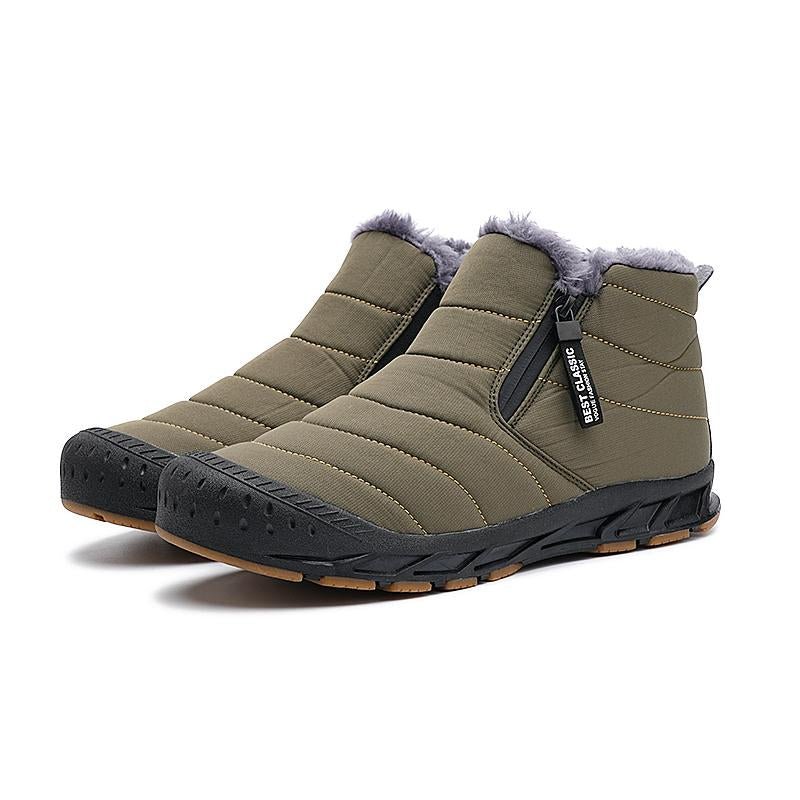 Mens Thermal Snow Boots - Waterproof, Windproof, and Insulated Hiking Boots with Easy Zippers, Soft Fuzzy Lining, and Perfect for Winter Season - Open Season Industries