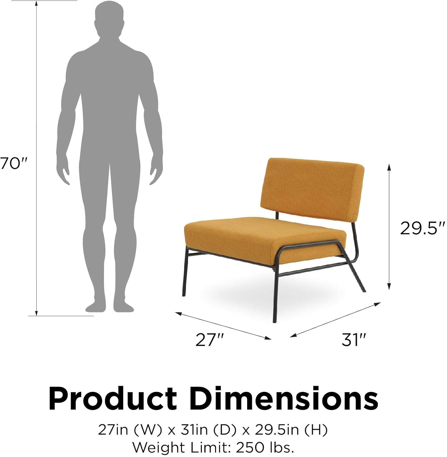 Ciara Accent Chair, Living Room Furniture, Mustard Linen - Open Season Industries