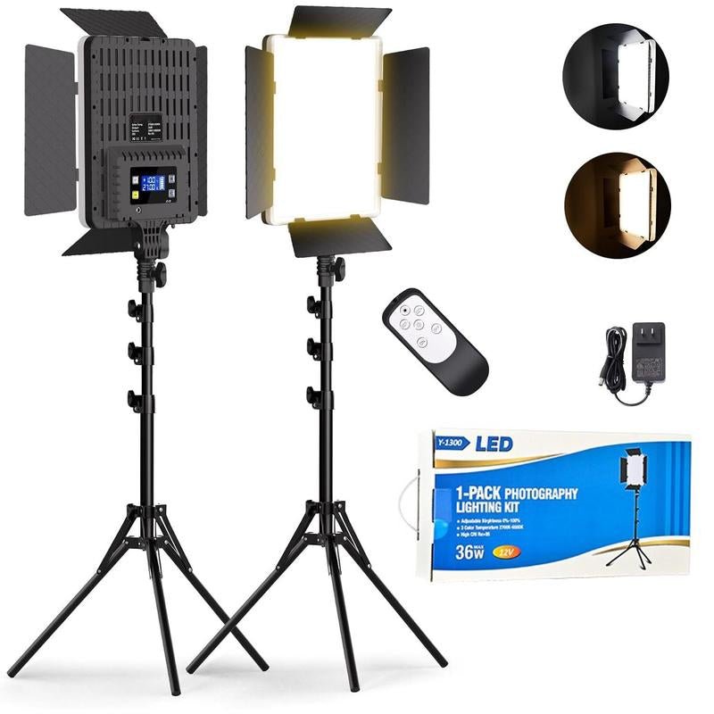 Photography Lighting Kit, 36W Dual Color Studio Light with Remote Control & Tripod, Adjustable Studio Lighting Kit, Adjustable LED Video Light Kit for Video Recording/Photography - Open Season Industries