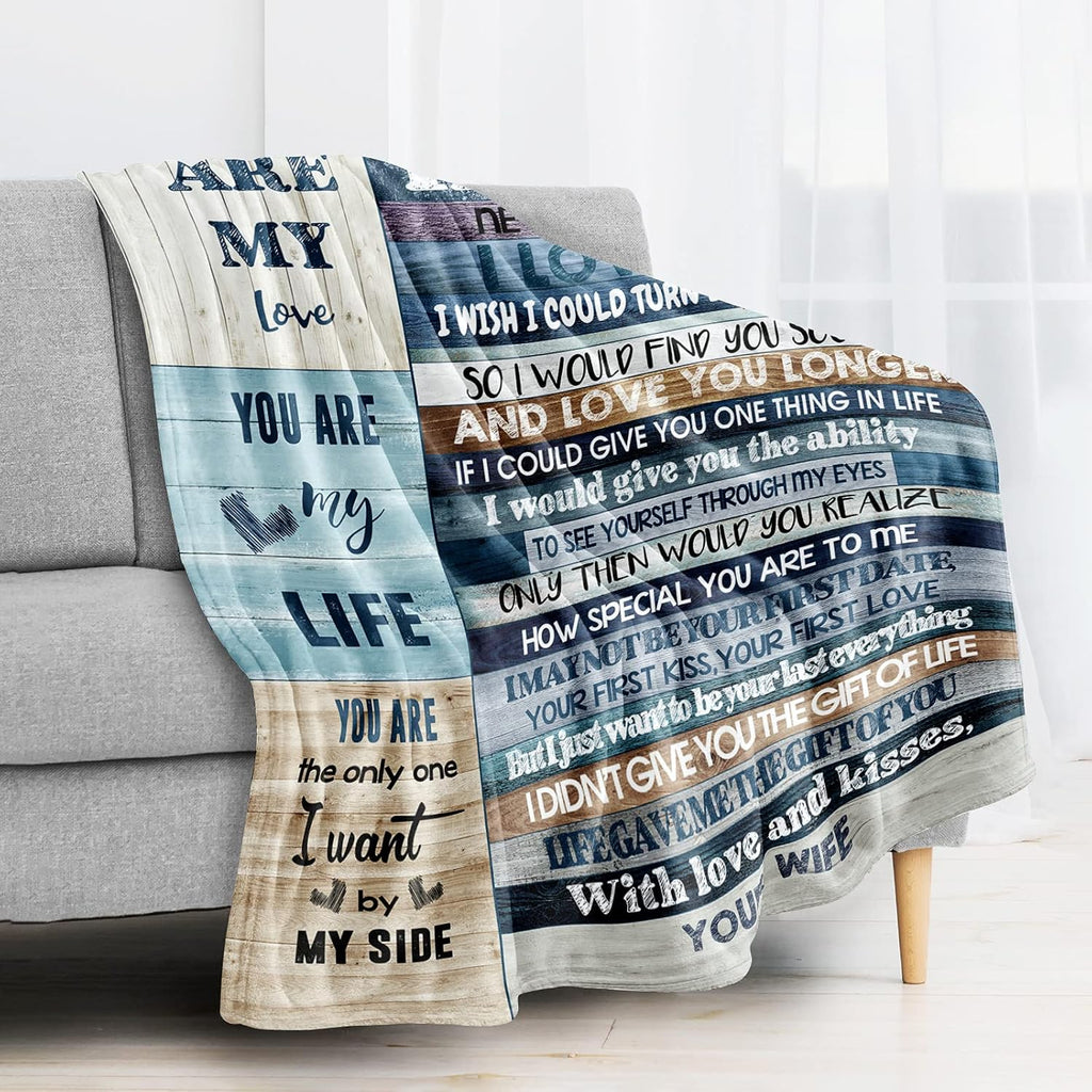 Gifts for Husband, Husband Gifts Blanket from Wife, Anniversary Romantic Gifts for Him, Birthday Gifts for Husband Blanket 60"X50", Husband Gifts for Christmas Valentine Father'S Day, Hubby Gifts - Open Season Industries