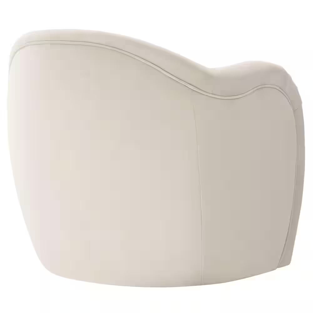 Compose Barrel Chair with Performance Velvet Fabric in Alabaster - Open Season Industries