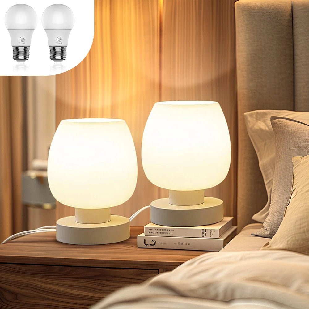 Two Suite Table Lamps, Modern Creative Table Lamps, Dimmable Decorative Lights, Frosted Glass Lamps for Bedroom Bedside - Open Season Industries
