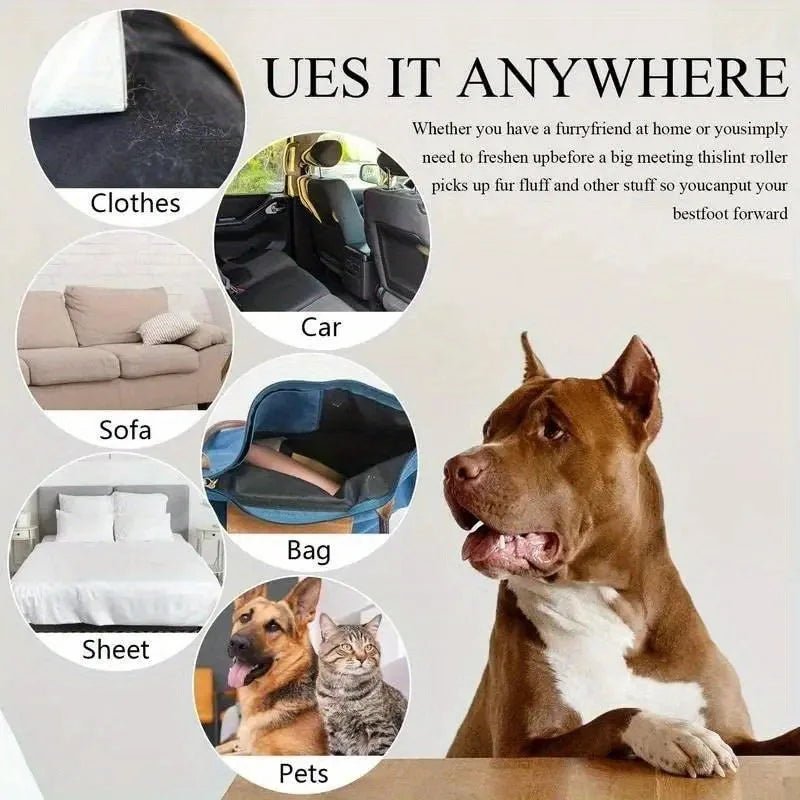 1Set Stick It Roller Handheld Set Pet Hair Remover Roller Kit, Reusable Washable Sticky Lint Roller for Pet Hairs, Carseats - Open Season Industries