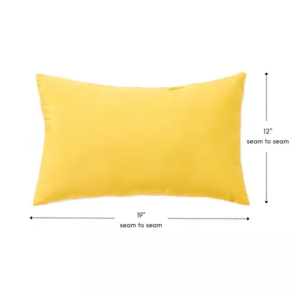 Solid Sunbeam Yellow Lumbar Outdoor Throw Pillow (2 - Pack) - Open Season Industries