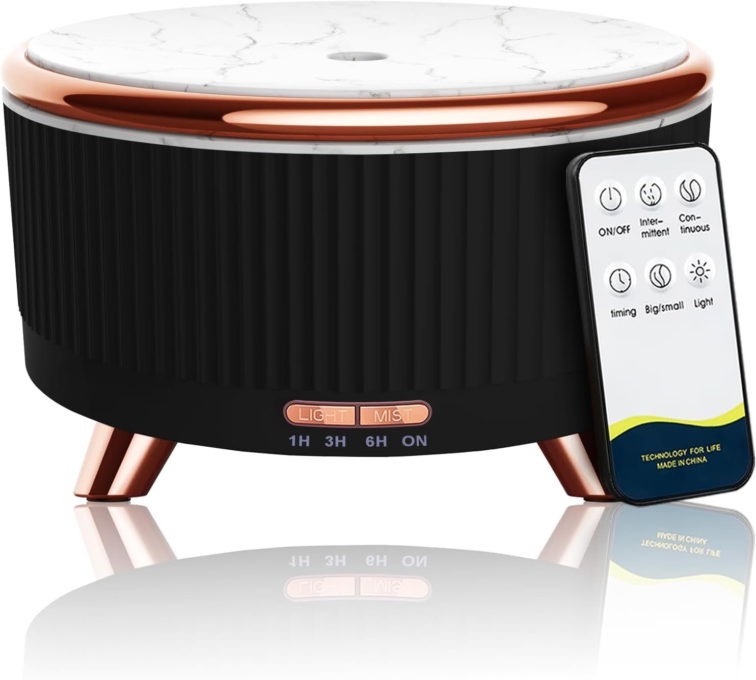 Diffusers for Essential Oils Large Room, 500Ml Aromatherapy Diffuser Cool Mist Humidifier with Remote Control,7 Colors Lights & 3 Mist Mode Waterless Auto off for Women Office Home Black - Open Season Industries