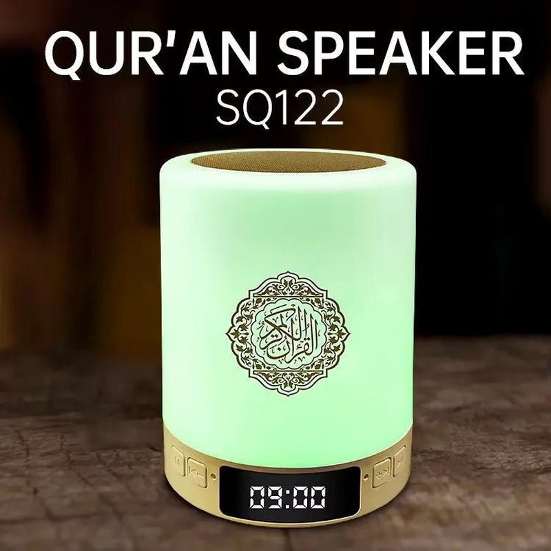 Portable Quran Speaker with ,Azan Bluetooth & Touch LED Light - Remote/App Controlled Islamic Night Lamp for Home Decor Home/Office Touchcontrol Fathersdaygift - Open Season Industries