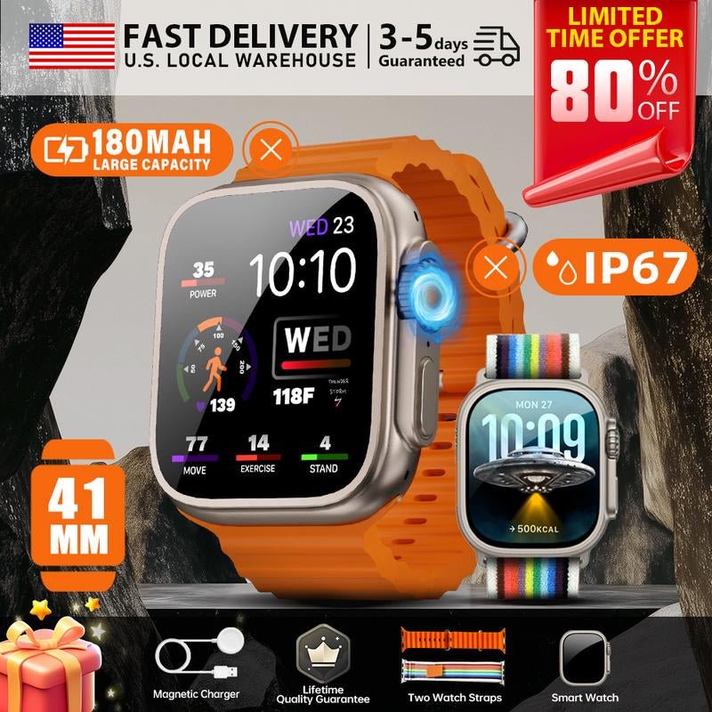 Lightweight 41Mm Smart Watch for Men and Women, 1.72 Inch Display, Bluetooth Calls, 120+ Sports Modes & Real - Time Health Monitoring, Live Special - Open Season Industries