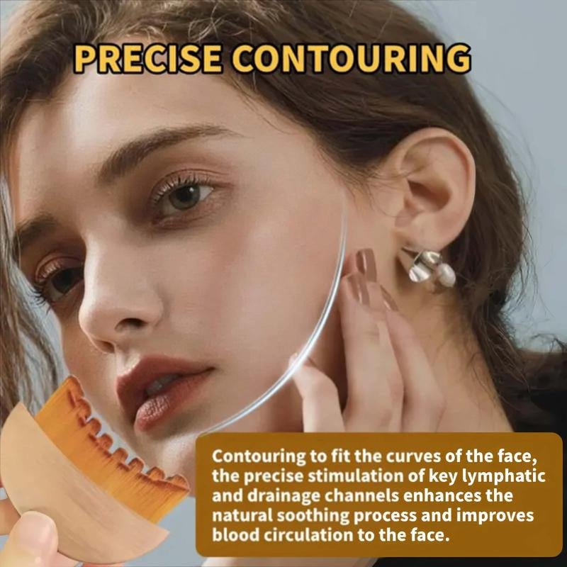 Lymphatic Contour Face Brush for Jawline & Chin Sculpting - Dry Brushing Massager for Lymphatic Drainage & Facial Fatigue Relief, Eronomically Designed to Fit the Skin Precisely (1PCS) Beauty Roller Daily - Mm - Open Season Industries