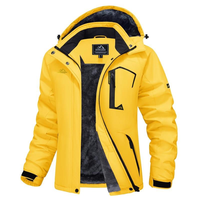 MAGCOMSEN Women'S Waterproof Ski Jacket Hooded Fleece Lined Warm Winter Jacket Snow Coat Mountain Windproof Rain Windbreaker - Open Season Industries