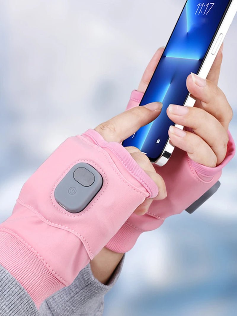 Touchscreen Heating Gloves Rechargeable Winter Warm USB Electric Heated Gloves Fingerless Hand Warmer Thermal for Skiing Gloves - Open Season Industries