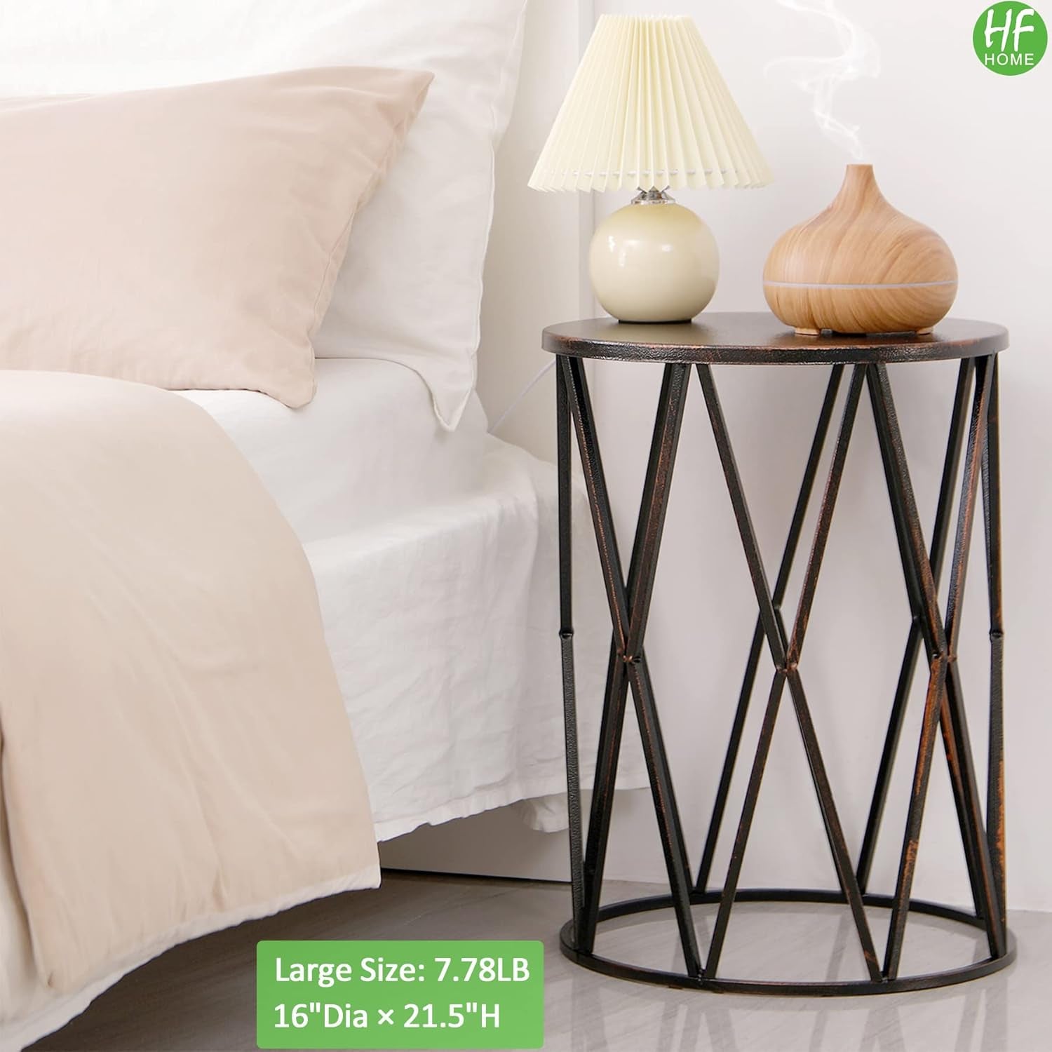 Multifunctional Nesting round Metal Coffee End Tables, Set of 3 Modern Nightstands Decor Side Tables Plant Stand for Home Office Indoor Garden Outdoor - Bronze - Open Season Industries