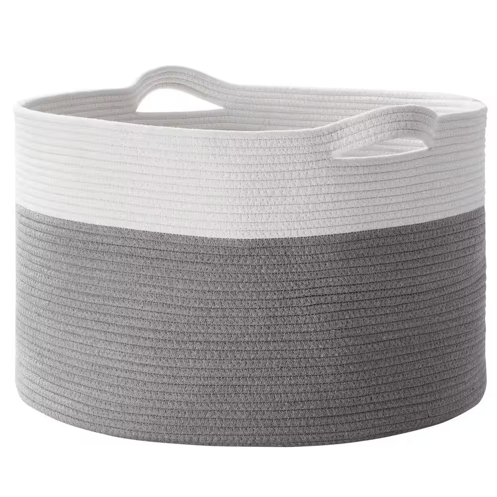 Xlarge Cotton Rope Laundry Storage Basket with Handles - 21" X 14" - Open Season Industries