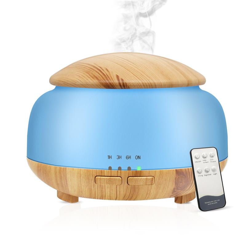 Upgraded Essential Oil Diffuser, DAROMA Aromatherapy Diffuser with Remote Control,300Ml Aroma Ultrasonic Nebulizing Cool Mist Humidifier,7 Color Mood Lights & Waterless Auto - Off for Home Office Gift, Dark/Light Wood Oildiffuser Diffuser For - Open Season Industries