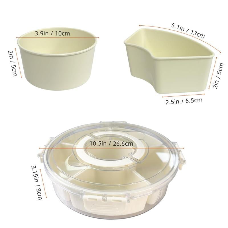 Snackle Box 8 Removable Divided – Stackable, Handle & Lid for Fruit/Veggies Container Kitchen - Open Season Industries