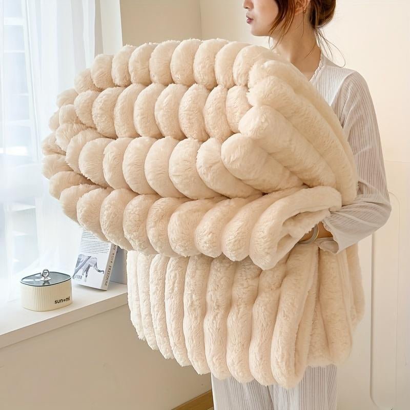 Luxurious Touch Is Here! 4 - Color Faux Rabbit Fur Sleep Blanket —— Warm and Cozy, Ultra - Soft Baby Blanket, Suitable for Sofas, Offices, and Bedrooms —— an Ideal Seasonal Gift and Bed Blanket, Bringing an Ultra - Soft Baby Blanket with a Luxurious Texture. - Open Season Industries
