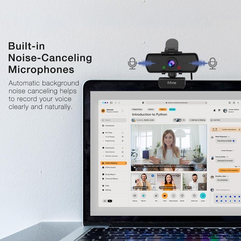 FIFINE K420 2K Computer Webcam Including Tripod Stand with for OBS Streaming, Zoom Meeting on Pc/Laptop - Open Season Industries