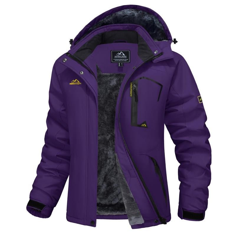 MAGCOMSEN Women'S Waterproof Ski Jacket Hooded Fleece Lined Warm Winter Jacket Snow Coat Mountain Windproof Rain Windbreaker - Open Season Industries