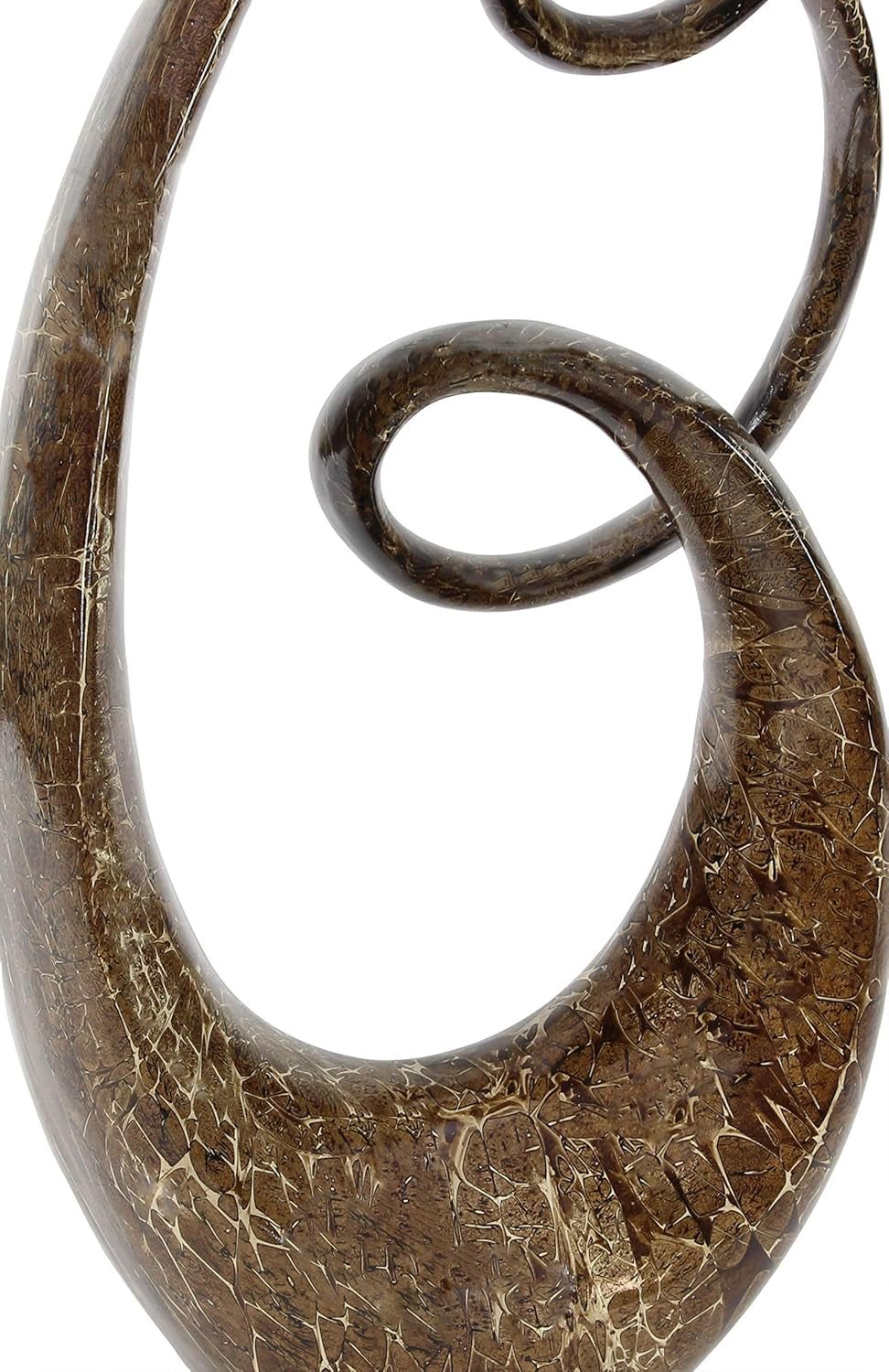 Polystone Abstract Decorative Sculpture Swirl Home Decor Statue, Accent Figurine 14" X 8" X 31", Brown - Open Season Industries