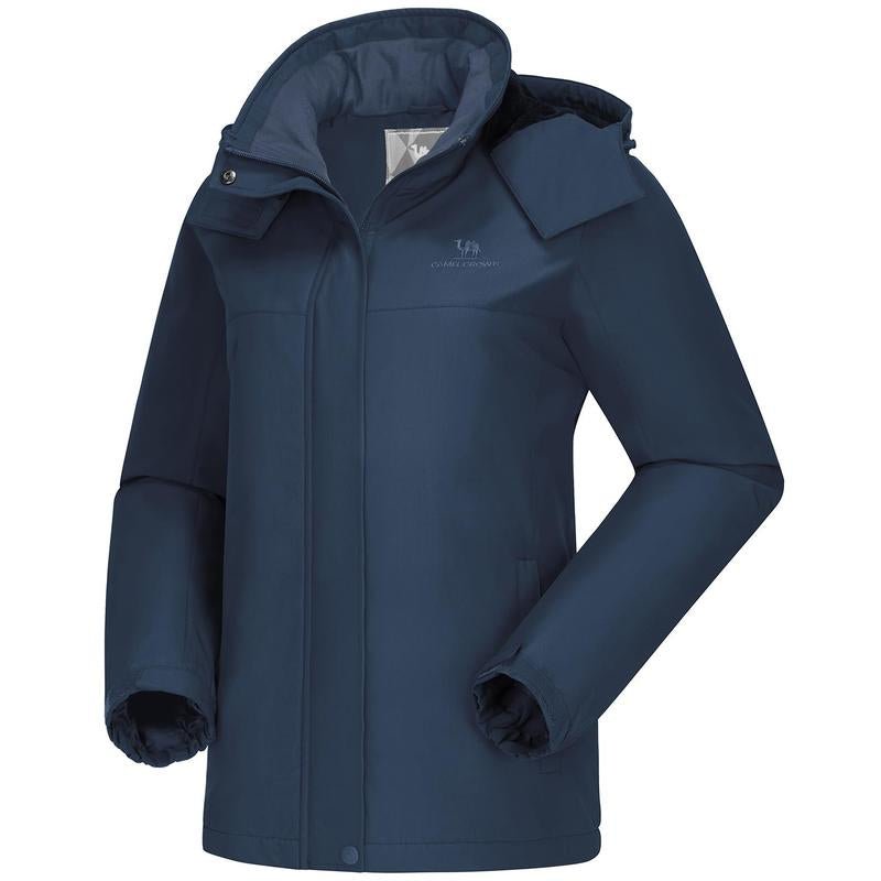 CAMEL CROWN Women'S Winter Outerwear Waterproof Ski Snow Jacket Warm Fleece Jacket Parka Raincoat with Multiple Pockets Sport Jacket - Open Season Industries