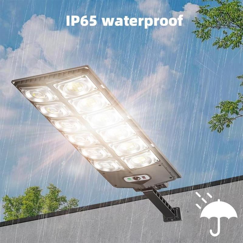 Solar Street Light Outdoor Solar Parking Lot Light with Motion Sensor IP65 Waterproof Commercial Lighting 360 SMD Leds Adjustable Angle Remote Control - Open Season Industries