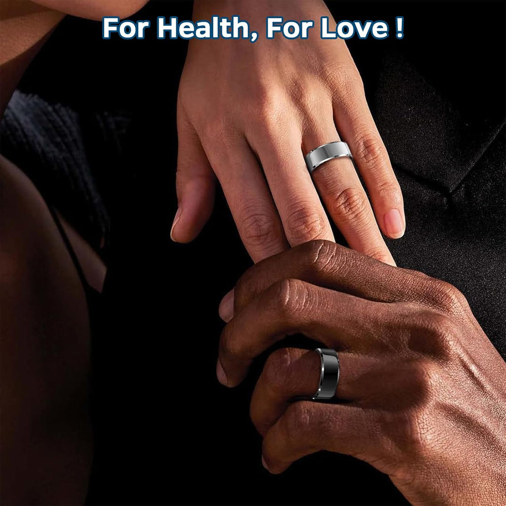Smart Ring Health Tracker, Sleep Tracker Ring with Heart Rate, Waterproof Fitness Ring for Activity Monitoring/Steps/Distance/Calories, Air Gestures, up to 7 - Day Battery, for Ios Android (Black,10) - Open Season Industries