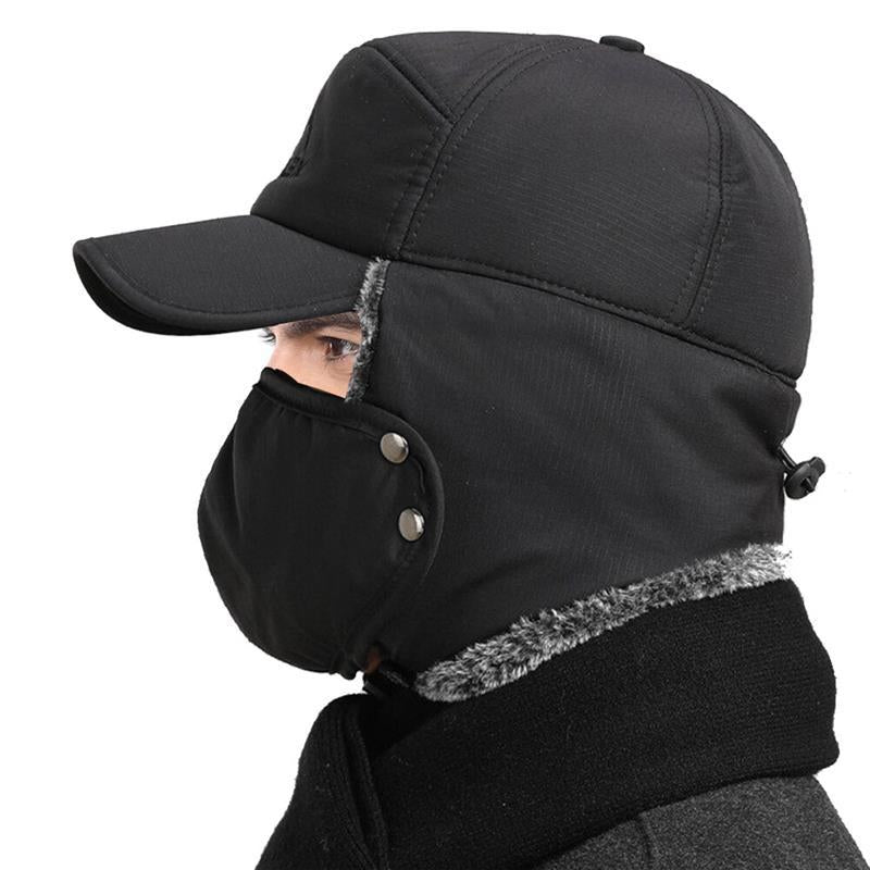 Men Winter Ear Flap Trapper Hat Face Mask Fur Aviator Thermal Warm Snow Ski Cap, Ski Mask Windproof - Open Season Industries