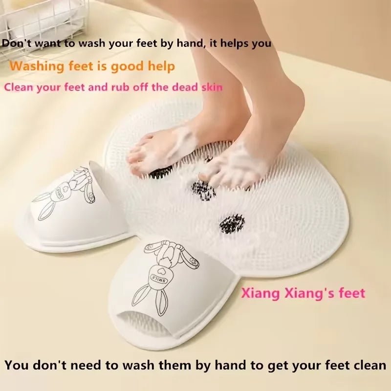 Bathing anti Slip Mat Exfoliating Shower Massage Scraper Bathroom Non - Slip Bath Mat Back Massage Brush Silicone Foot Wash Mat - Open Season Industries