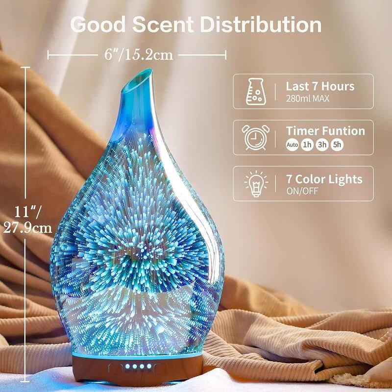 Porseme 280Ml Essential Oil Diffuser,Aroma Ultrasonic Humidifier with Remote Control,Bpa Free,Auto Shut - Off,Timer Setting Porseme - Open Season Industries