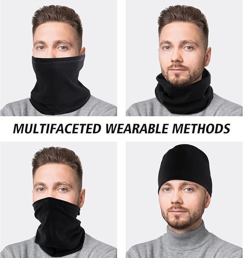 4 Pack Winter Neck Warmer - Soft Fleece Face Cover Mask, Neck Gaiter, Ski for Men & Women, Ideal for Cold Weather - Open Season Industries