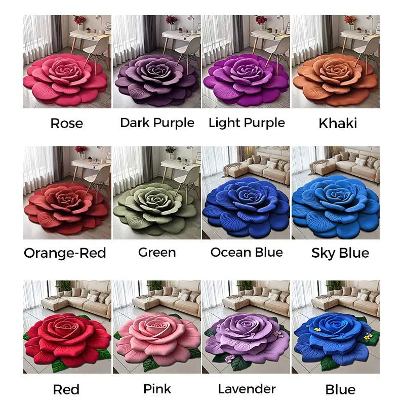 Alien Floral Plush & Diatomaceous Earth Floor Mat Bathroom Absorbent Anti - Slip 3D Fresh Flower Pattern Door Mats Dirt - Resistant - Open Season Industries