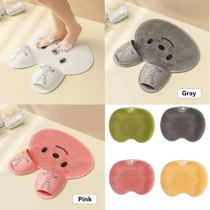Bathing anti Slip Mat Exfoliating Shower Massage Scraper Bathroom Non - Slip Bath Mat Back Massage Brush Silicone Foot Wash Mat - Open Season Industries