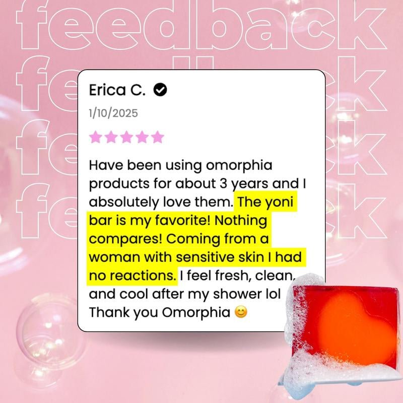 Omorphia Yoni Bar – Refreshing Cleanser with Peppermint Tea Tree and Aloe – Soothing Bar for Daily Feminine Care - Open Season Industries