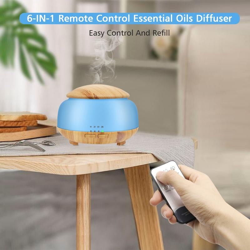 Upgraded Essential Oil Diffuser, DAROMA Aromatherapy Diffuser with Remote Control,300Ml Aroma Ultrasonic Nebulizing Cool Mist Humidifier,7 Color Mood Lights & Waterless Auto - Off for Home Office Gift, Dark/Light Wood Oildiffuser Diffuser For - Open Season Industries