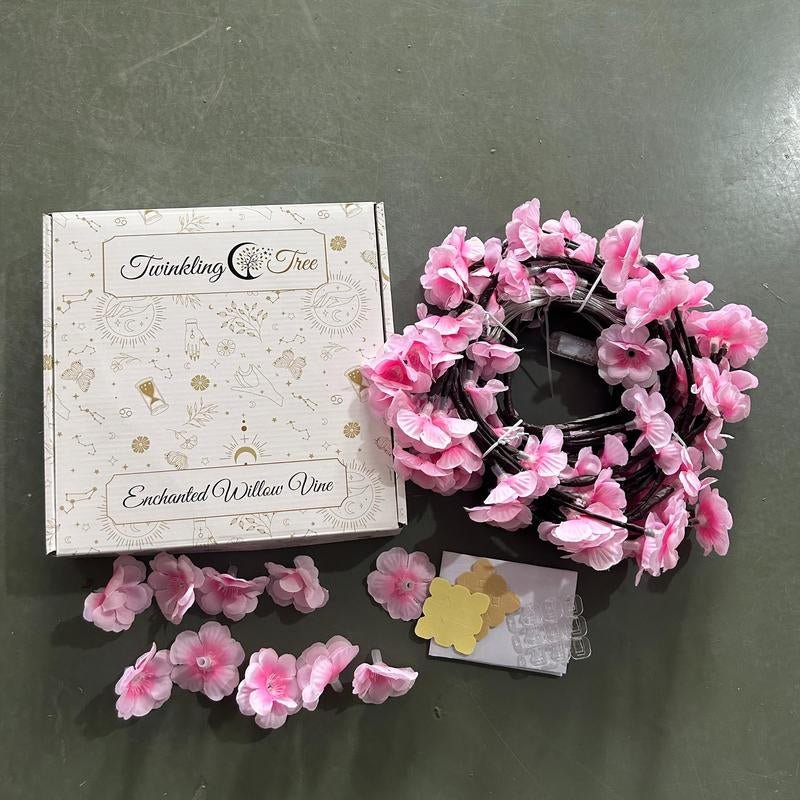 Christmas Cherry Blossom Tree Branch Light String, USB Powered DIY Holiday Tree Vine Light, LED Lamp Suitable for Room Wall Decoration, LED Lights - Open Season Industries