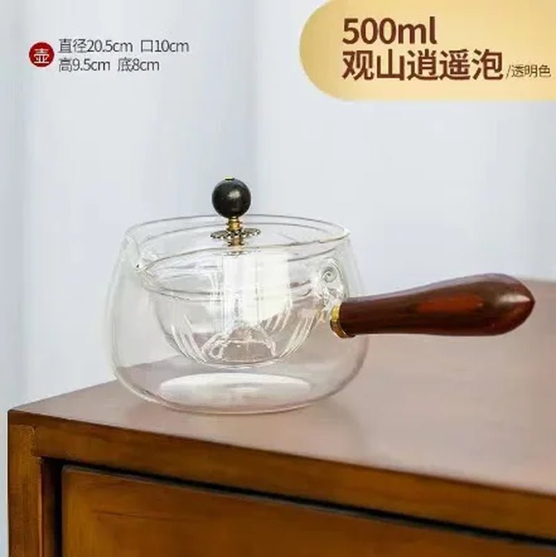 Side Handle Glass Teapots High Temperature Resistant Kung Fu Teaware Accessories Rotating Tea Water Separation Filter Tea Tools - Open Season Industries