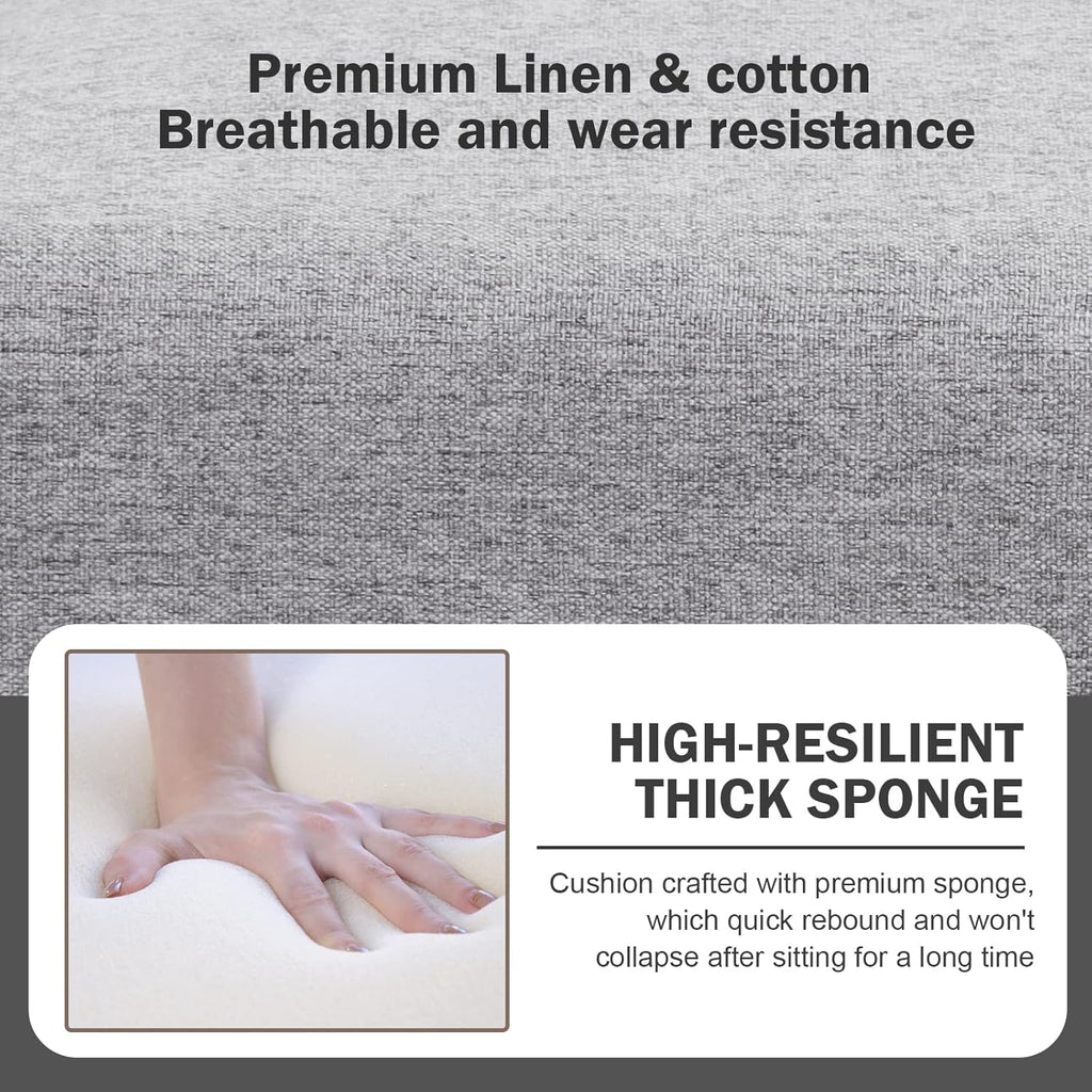 Accent Chair, Mid - Century Modern Side Chairs for Living Room, Bedroom, Balcony, Reading Room, Deeper Sitting Chair with Pillow, Armchair with Solid Wood Frame & Soft Cushion, Grey - Open Season Industries