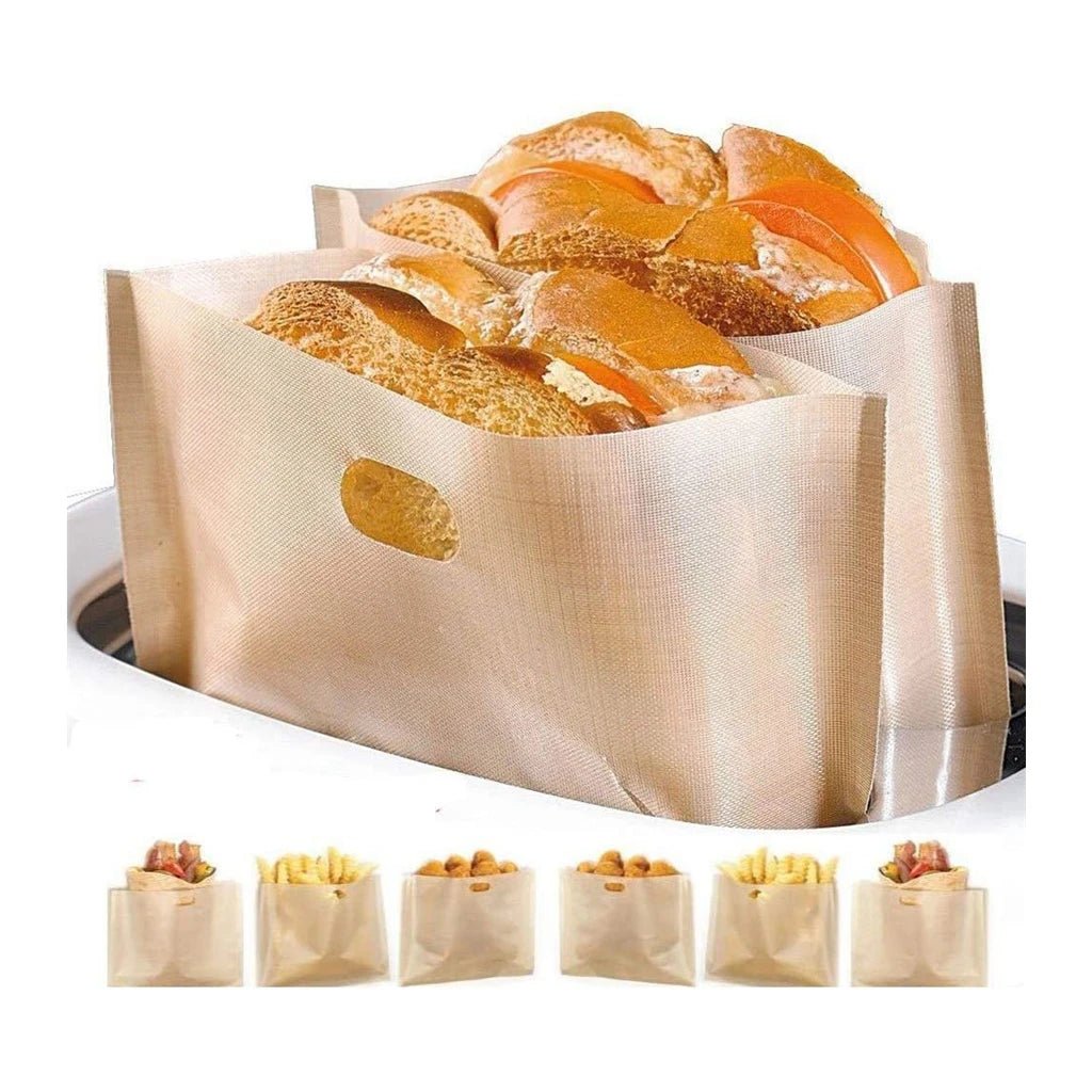 3 PC Reusable Toaster Bag Non Stick Bread Bag Sandwich Bags Fiberglass Toast Microwave Heating Pastry Tools - Open Season Industries