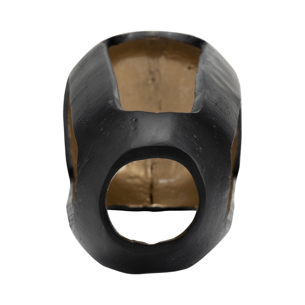 Metal 15"H Open Vase, Matte Black - Open Season Industries