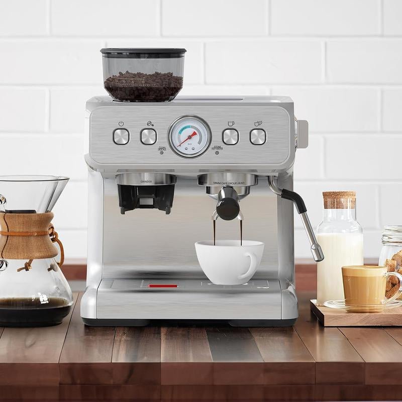 Xbeauty Espresso Machine 15 Bar, Coffee Maker for Cappuccino and Latte Maker with Milk Frother Steam Wand, Fast Heating Coffee Machine for Home, Office - Open Season Industries