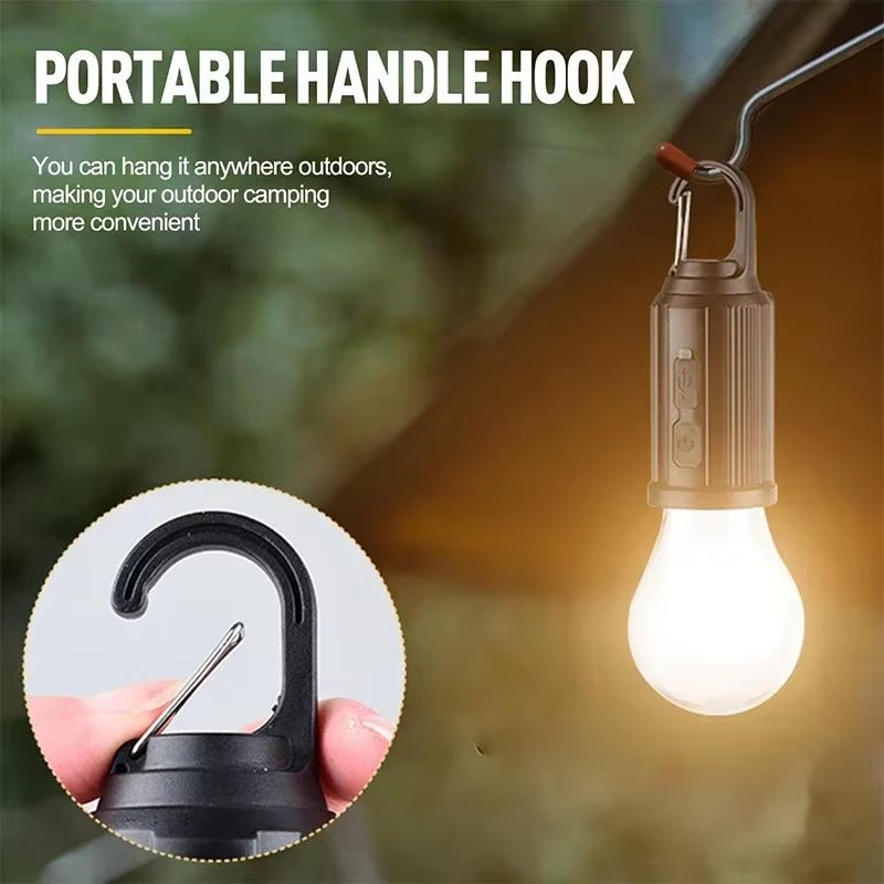 LED Solar Camping Lights USB Rechargeable Bulbs Lamp Dimmable with Hooks Vintage Light for Hiking Tent Lantern Outdoor Lighting - Open Season Industries