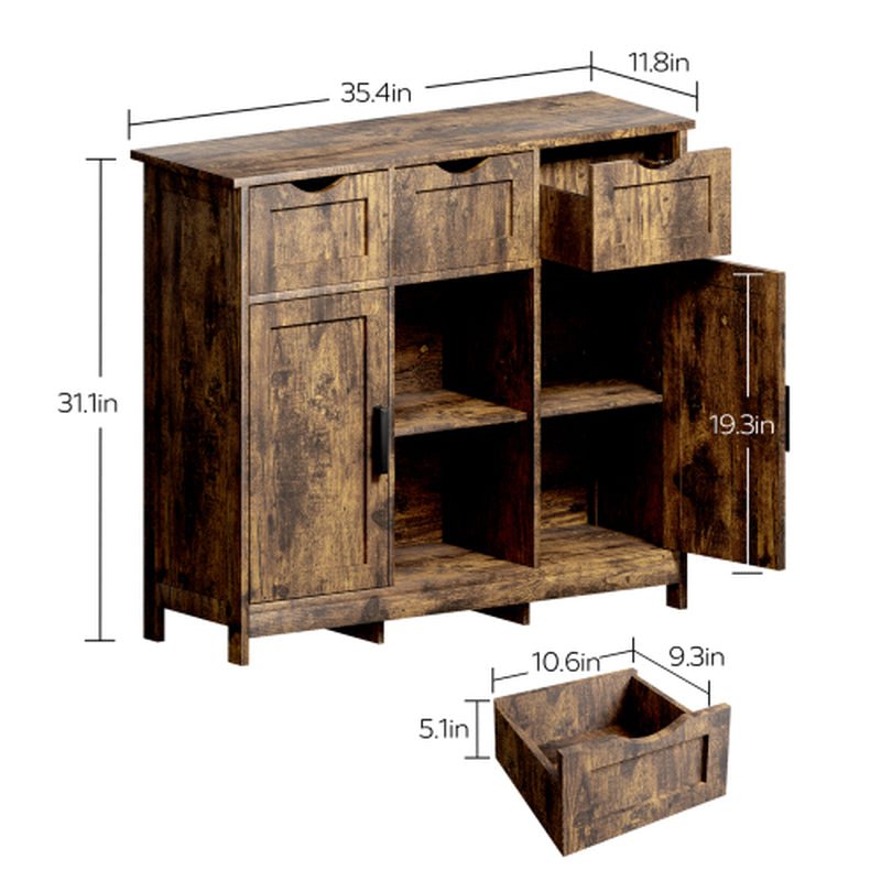 Storage Cabinets,Wooden Floor Cabinet,With Drawers and Shelves Storage Cabinets,Accent Cabinet for Living Room,Bedroom,Bathroom Furniture Home Decor - Open Season Industries