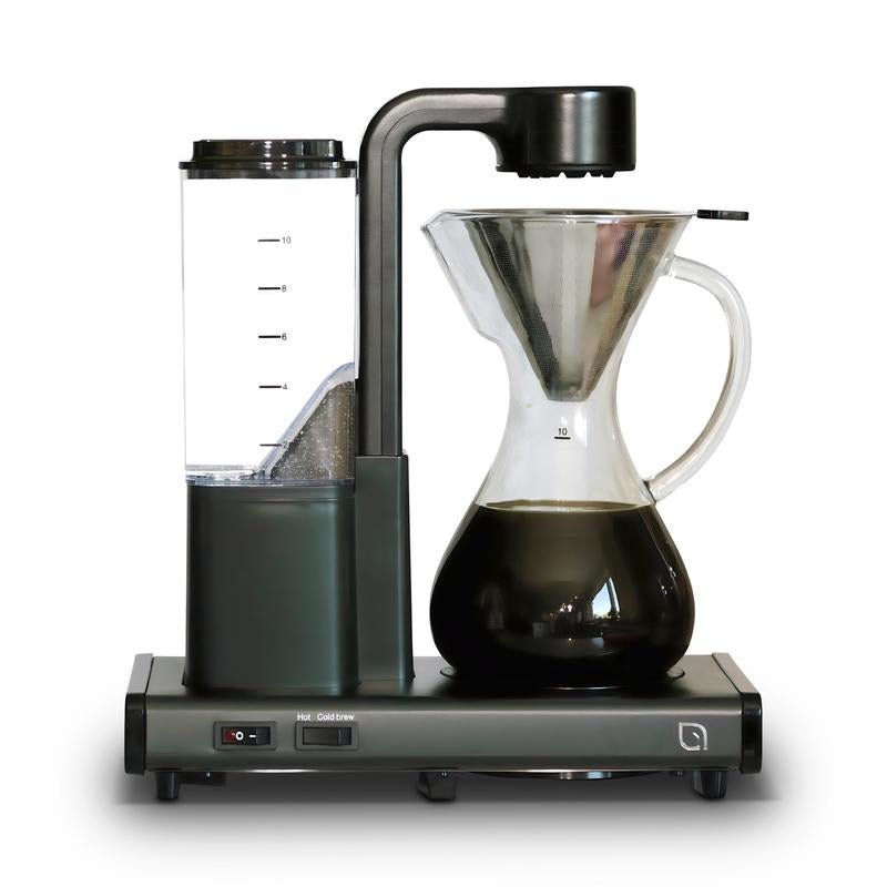 Cookwithwillow - Automatic Pour over Coffee Maker with Glass Carafe and Drip Feature, Brews Hot and Ice Coffee, Made with 99% Recycled Plastics Green Silicone - Open Season Industries