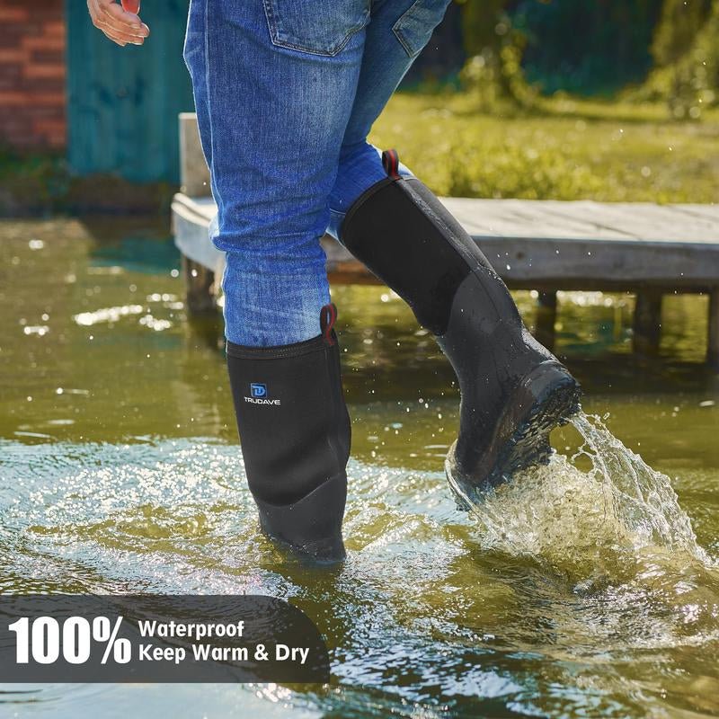 Trudave Rubber Boots for Men & Women, Waterproof Insulated Work Rain Boots, Anti - Slip Outdoor Mud Boots for Working, Hunting, Fishing Shoe Rainproof - Open Season Industries