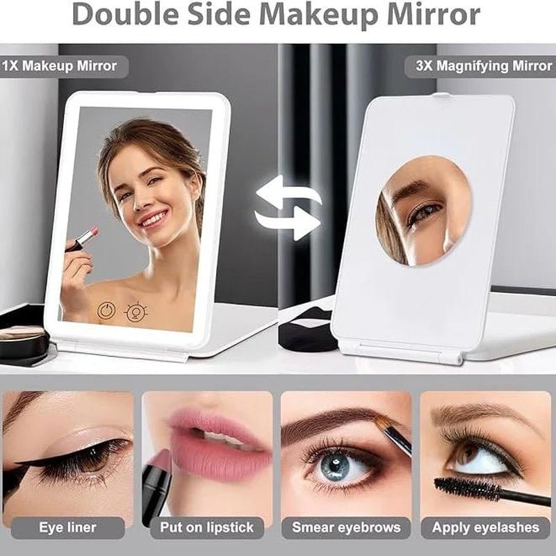 Light Foldable Touch Screen Makeup Mirror Decor Portable Switch - Open Season Industries