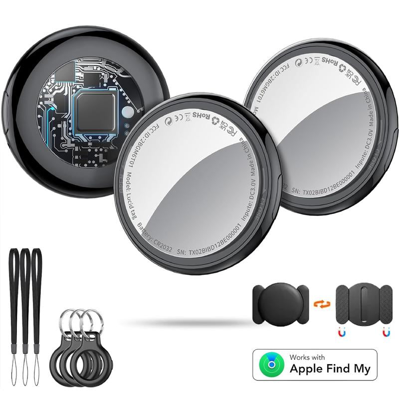 [Summer Deals] Tukio GPS Tracker for Cars & Pets - Mini Clear Design, Weatherproof Case, Anti - Lost Device, Works with Apple Find My Ios Only, IP67 Waterproof, Replaceable Battery Protection - Open Season Industries