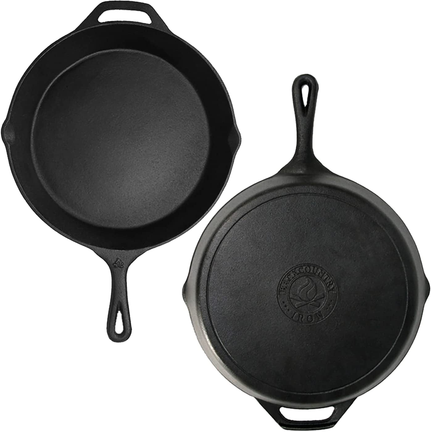 12 Inch round Large Pre - Seasoned Cast Iron Skillet - Open Season Industries