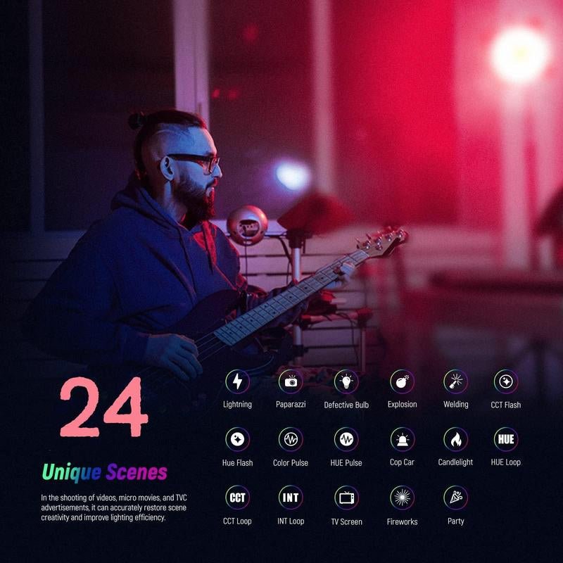 RGB COB LED Video Light, 60W RGB COB Continuous Output Lighting Handheld Spot - Light, Studio Video Lighting - Open Season Industries